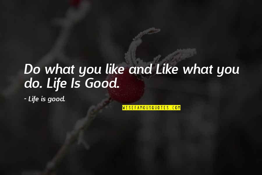 Accogliere In English Quotes By Life Is Good.: Do what you like and Like what you