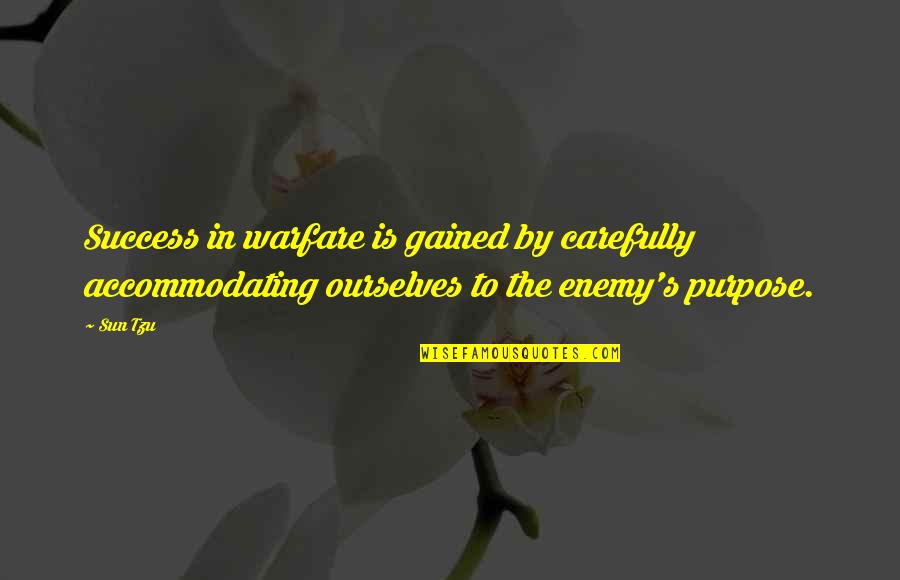 Accommodating Quotes By Sun Tzu: Success in warfare is gained by carefully accommodating