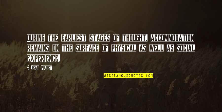 Accommodations Quotes By Jean Piaget: During the earliest stages of thought, accommodation remains Accommodations Quotes By Jean Piaget: During the earliest stages of thought, accommodation remains