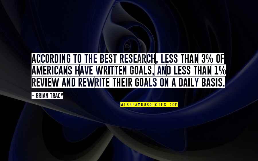 According To My Research Quotes By Brian Tracy: According to the best research, less than 3%