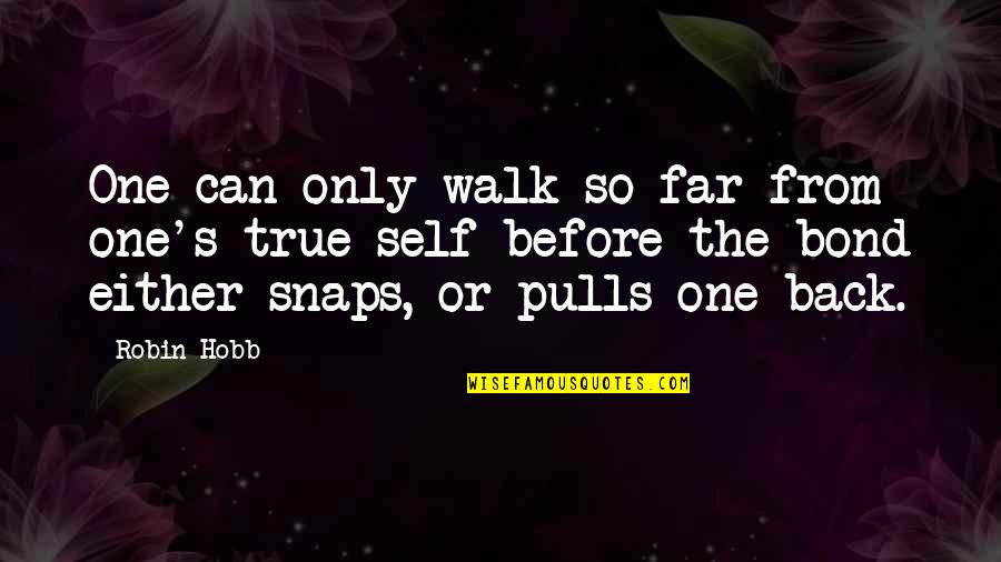 Accoss Quotes By Robin Hobb: One can only walk so far from one's