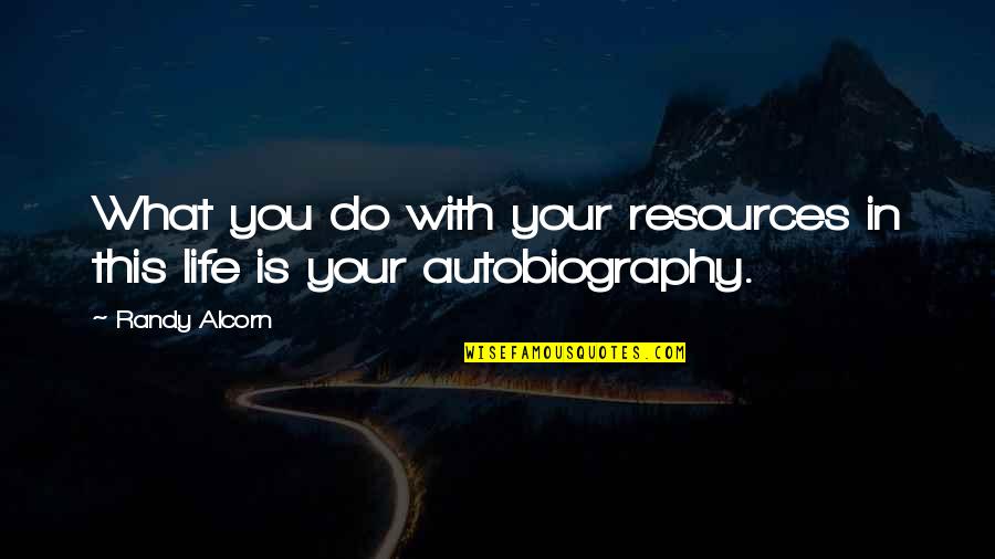 Account The Words Quotes By Randy Alcorn: What you do with your resources in this