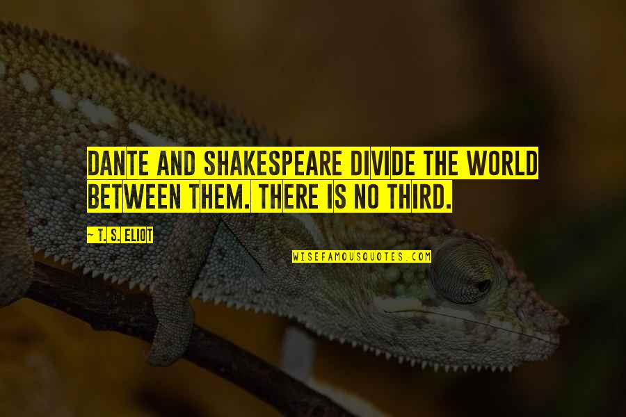Accountability Brainy Quotes By T. S. Eliot: Dante and Shakespeare divide the world between them.