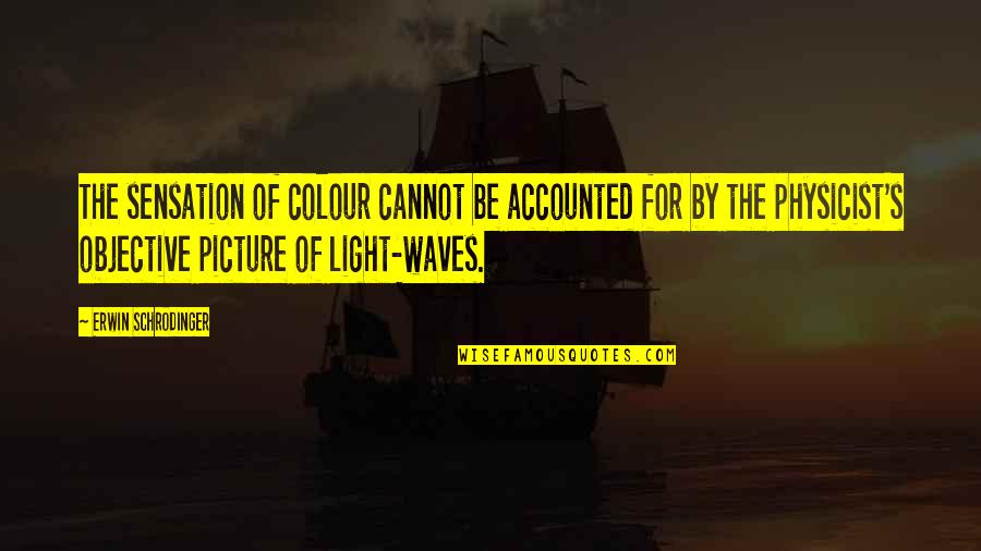 Accounted Quotes By Erwin Schrodinger: The sensation of colour cannot be accounted for Accounted Quotes By Erwin Schrodinger: The sensation of colour cannot be accounted for