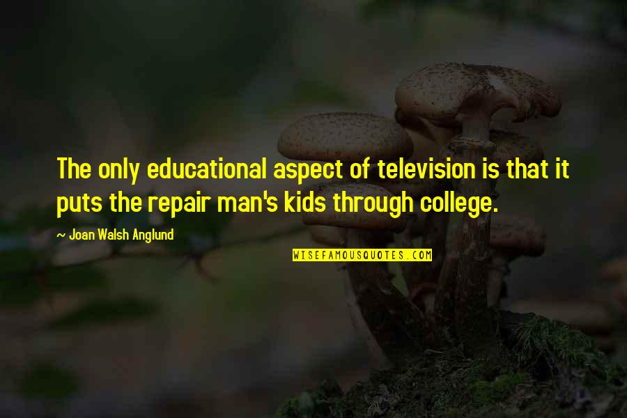 Accounted Quotes By Joan Walsh Anglund: The only educational aspect of television is that