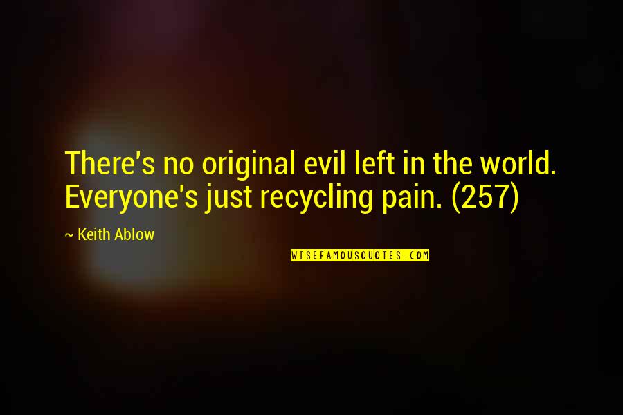 Accounts Receivable Motivational Quotes By Keith Ablow: There's no original evil left in the world.