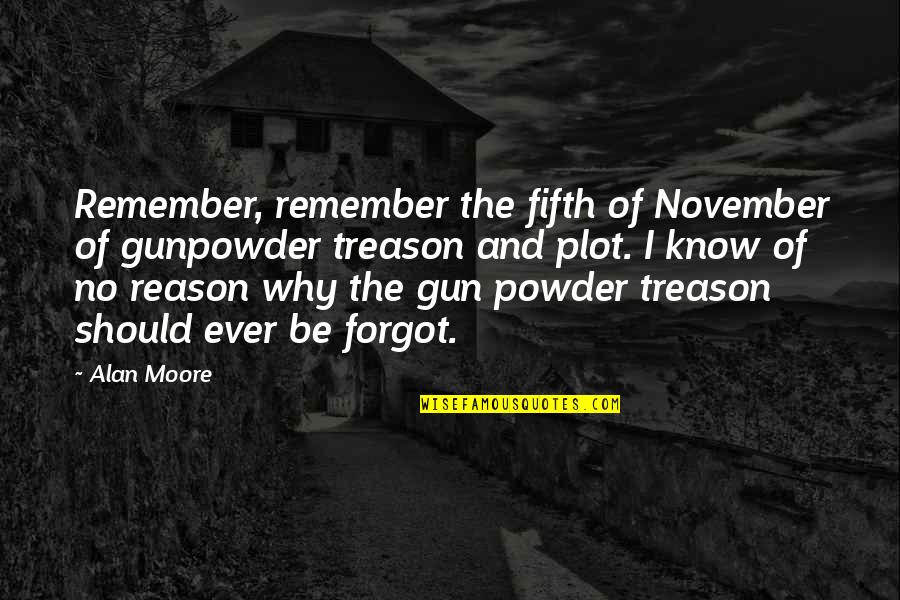 Accrediting Quotes By Alan Moore: Remember, remember the fifth of November of gunpowder