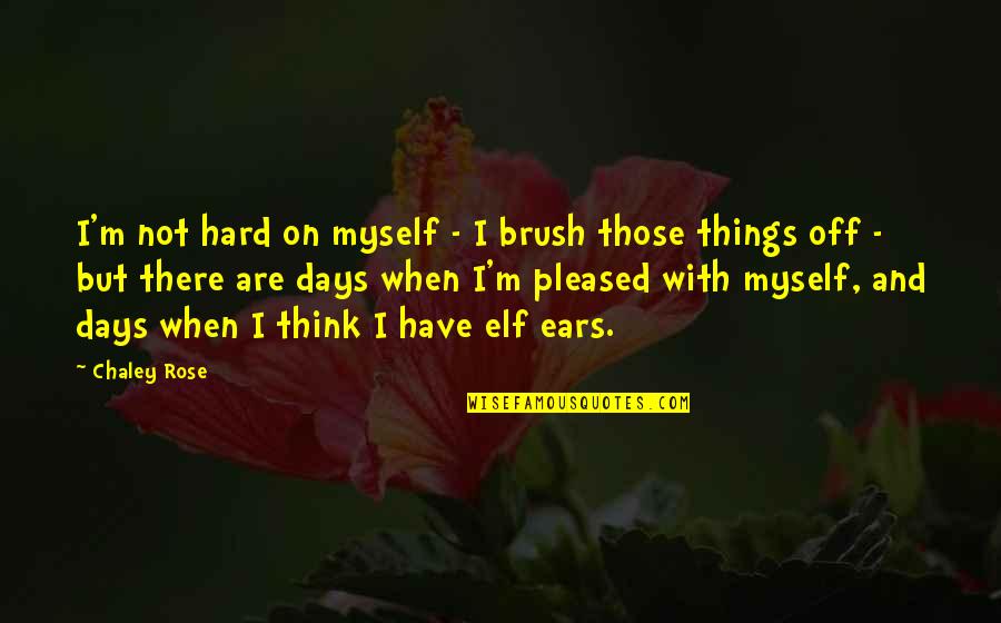 Accretive Wealth Quotes By Chaley Rose: I'm not hard on myself - I brush Accretive Wealth Quotes By Chaley Rose: I'm not hard on myself - I brush