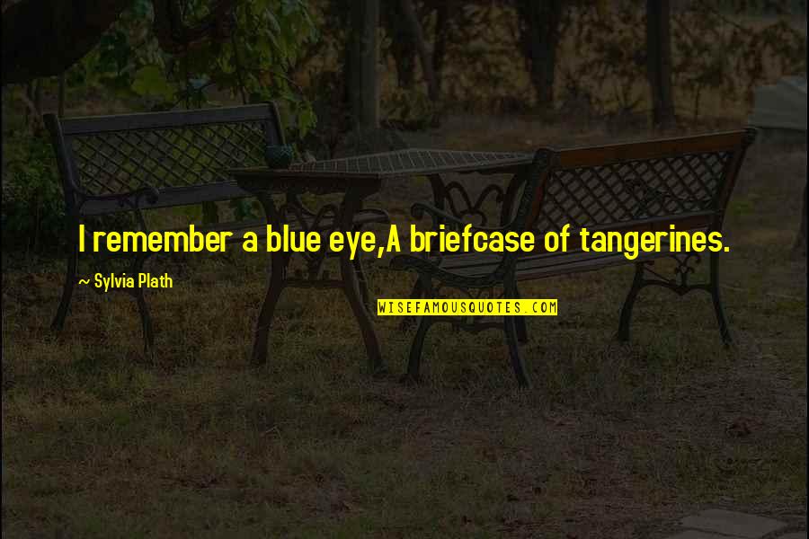 Accrost Quotes By Sylvia Plath: I remember a blue eye,A briefcase of tangerines.