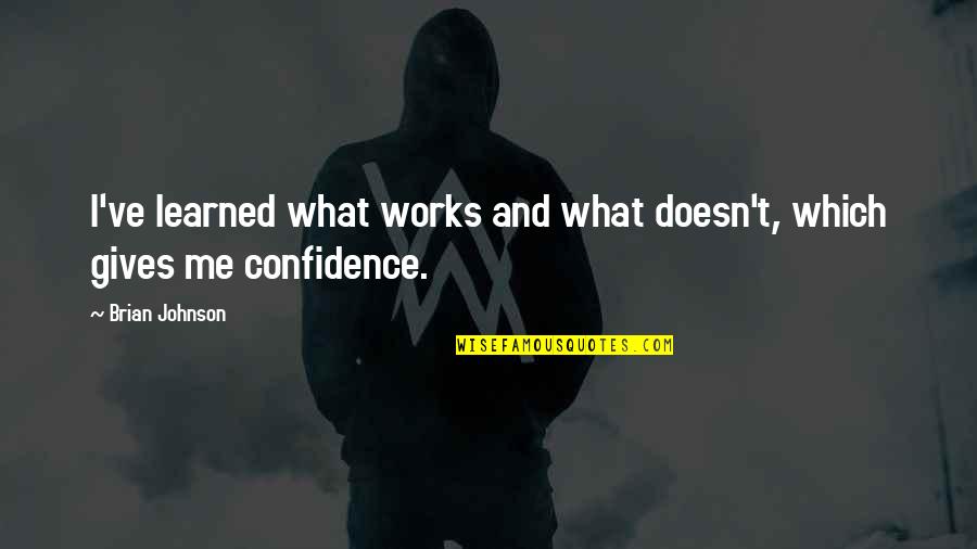 Accruals Quotes By Brian Johnson: I've learned what works and what doesn't, which