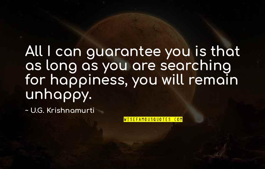 Accueillir Futur Quotes By U.G. Krishnamurti: All I can guarantee you is that as Accueillir Futur Quotes By U.G. Krishnamurti: All I can guarantee you is that as