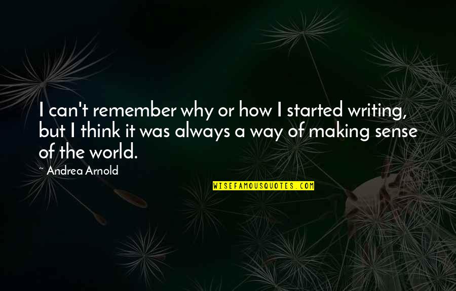 Accurate Thinking Quotes By Andrea Arnold: I can't remember why or how I started