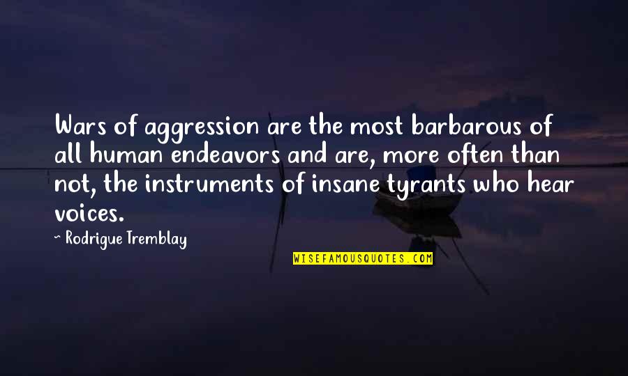 Accusing Of Lying Quotes By Rodrigue Tremblay: Wars of aggression are the most barbarous of