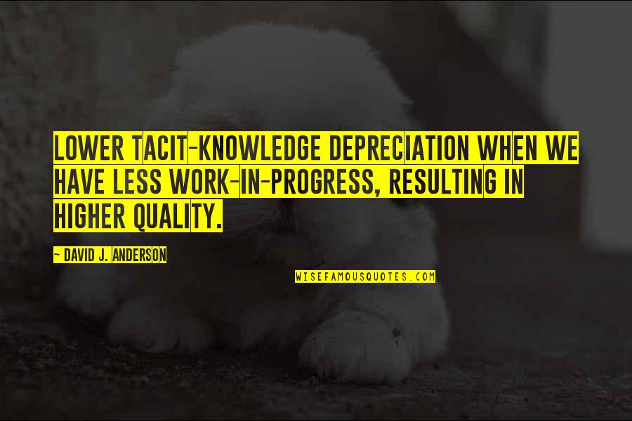 Acedol Quotes By David J. Anderson: lower tacit-knowledge depreciation when we have less work-in-progress, Acedol Quotes By David J. Anderson: lower tacit-knowledge depreciation when we have less work-in-progress,