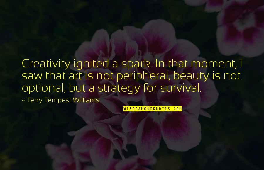 Acemoglu Quotes By Terry Tempest Williams: Creativity ignited a spark. In that moment, I