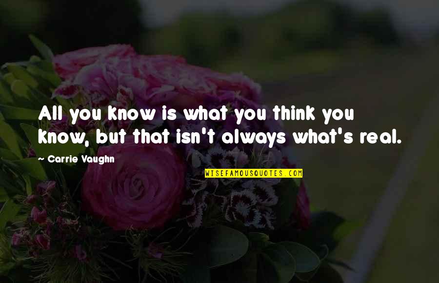 Acerbity Sentence Quotes By Carrie Vaughn: All you know is what you think you