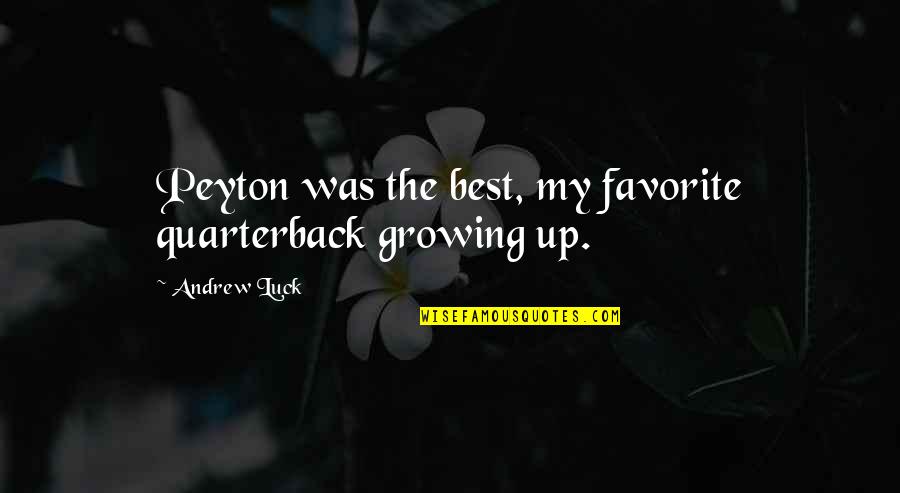 Acertos Imobiliaria Quotes By Andrew Luck: Peyton was the best, my favorite quarterback growing Acertos Imobiliaria Quotes By Andrew Luck: Peyton was the best, my favorite quarterback growing