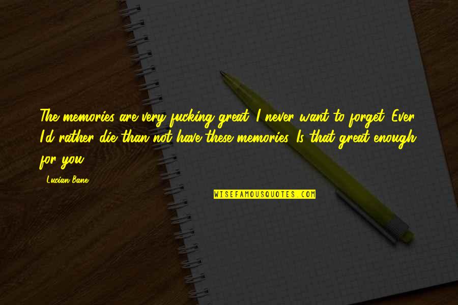 Acetylene Lewis Quotes By Lucian Bane: The memories are very fucking great. I never