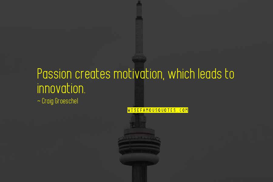 Achava Achim Quotes By Craig Groeschel: Passion creates motivation, which leads to innovation.