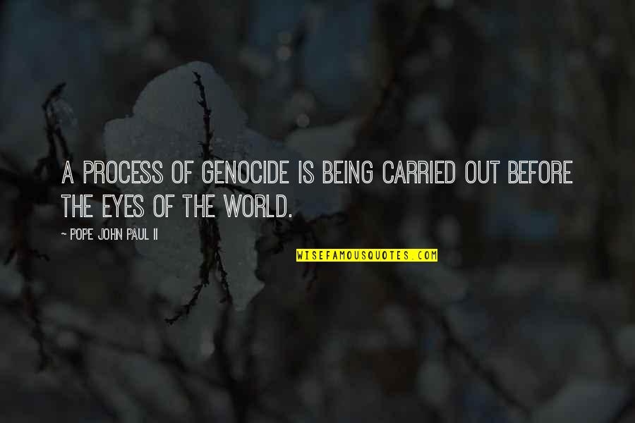 Ache Log Quotes By Pope John Paul II: A process of genocide is being carried out