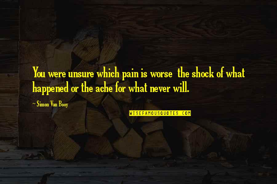 Ache Quotes By Simon Van Booy: You were unsure which pain is worse the