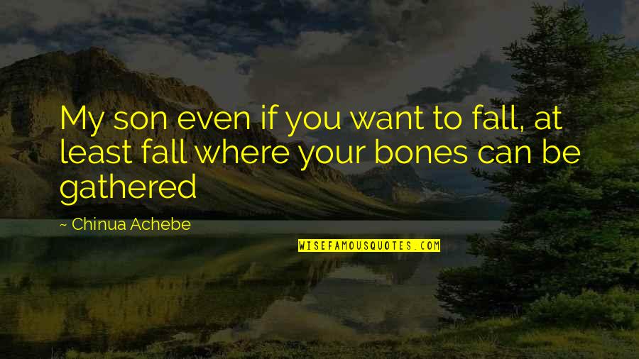 Achebe's Quotes By Chinua Achebe: My son even if you want to fall,