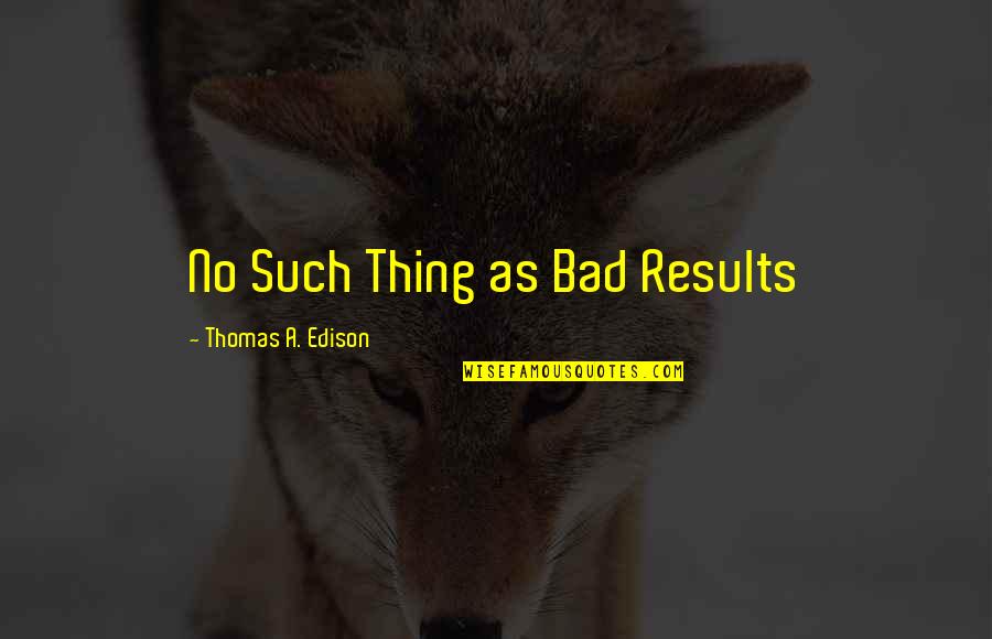 Acheis Quotes By Thomas A. Edison: No Such Thing as Bad Results