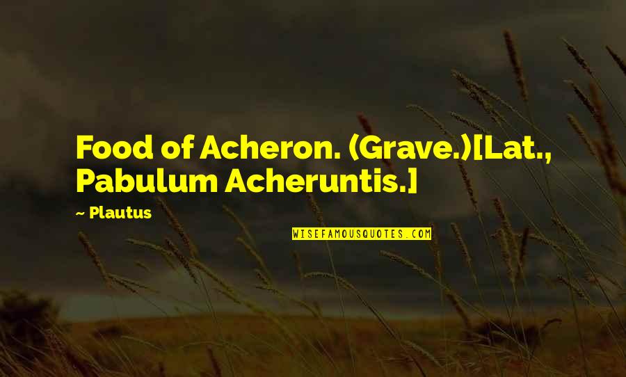 Acheron's Quotes By Plautus: Food of Acheron. (Grave.)[Lat., Pabulum Acheruntis.]
