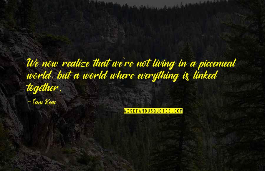 Acherontia Quotes By Sam Keen: We now realize that we're not living in