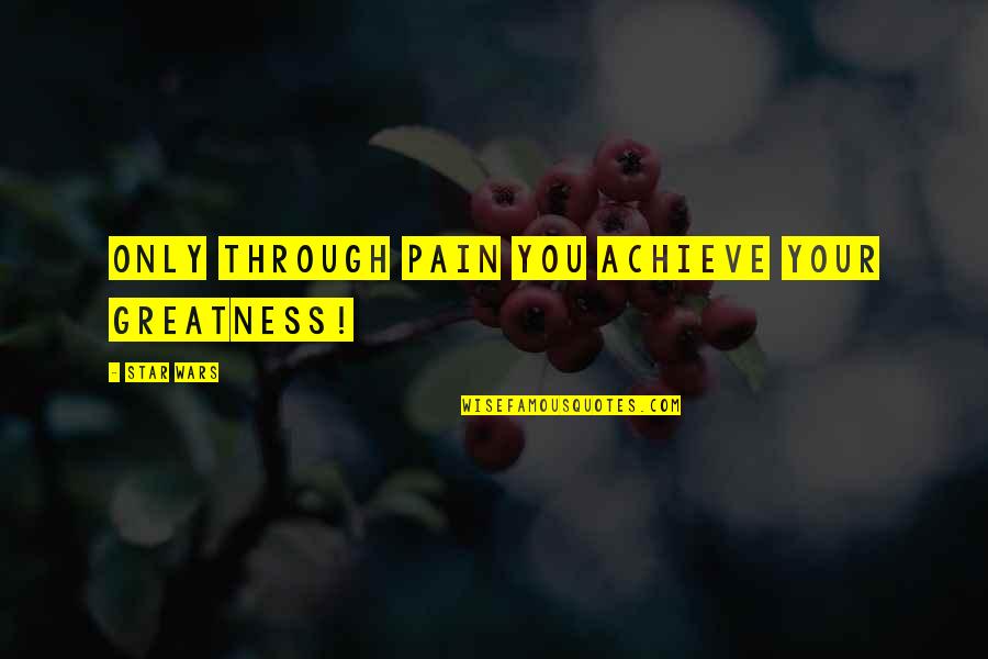 Achieve Greatness Quotes By STAR WARS: Only through pain you achieve your greatness!