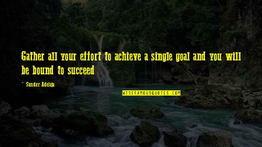 Achieve Greatness Quotes By Sunday Adelaja: Gather all your effort to achieve a single
