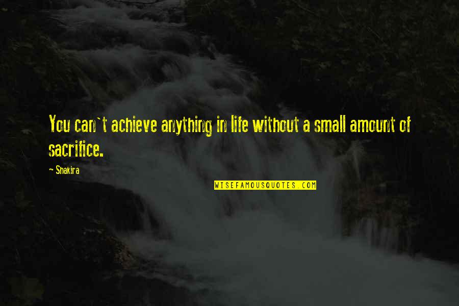 Achieve In Life Quotes By Shakira: You can't achieve anything in life without a