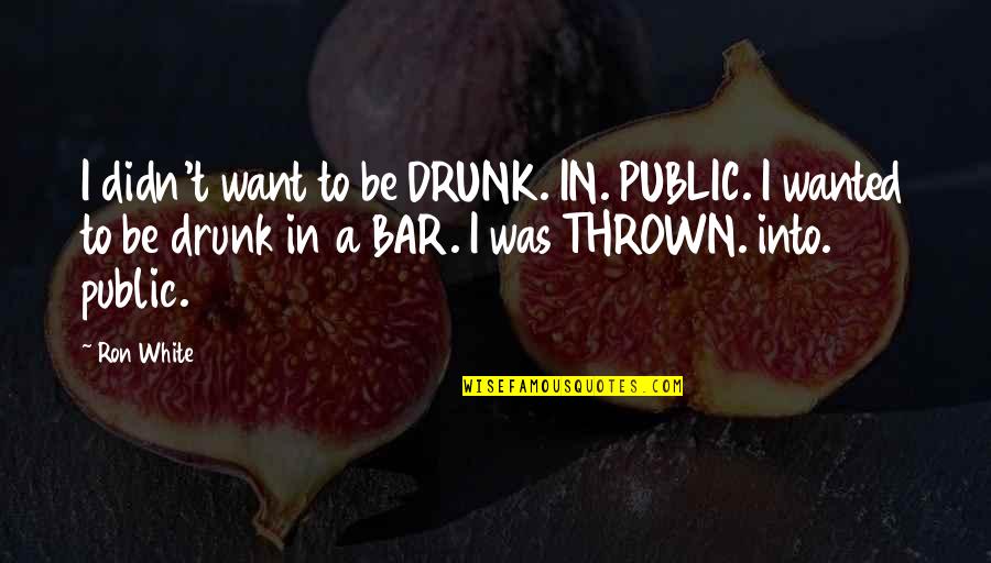 Achieve Success Famous Quotes By Ron White: I didn't want to be DRUNK. IN. PUBLIC.