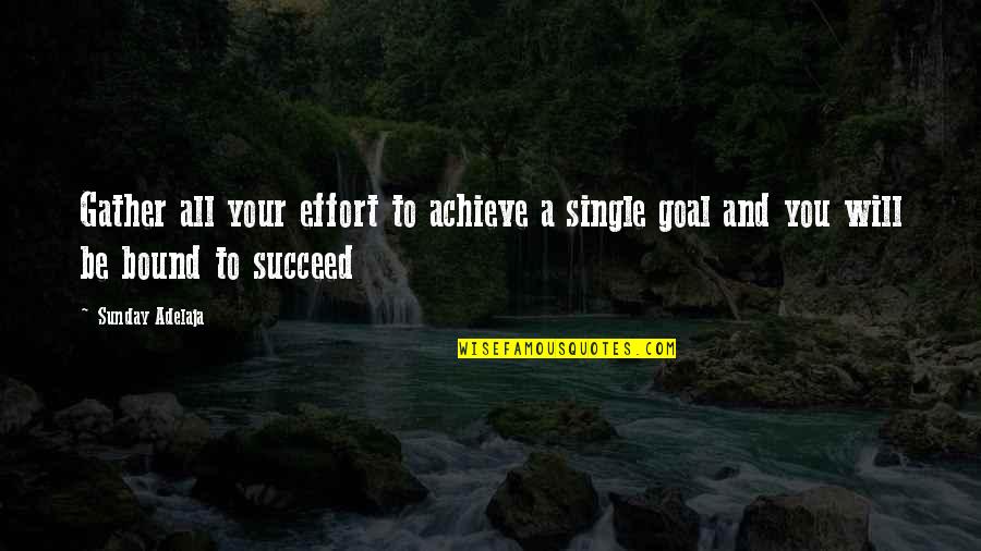 Achievement And Goal Quotes By Sunday Adelaja: Gather all your effort to achieve a single