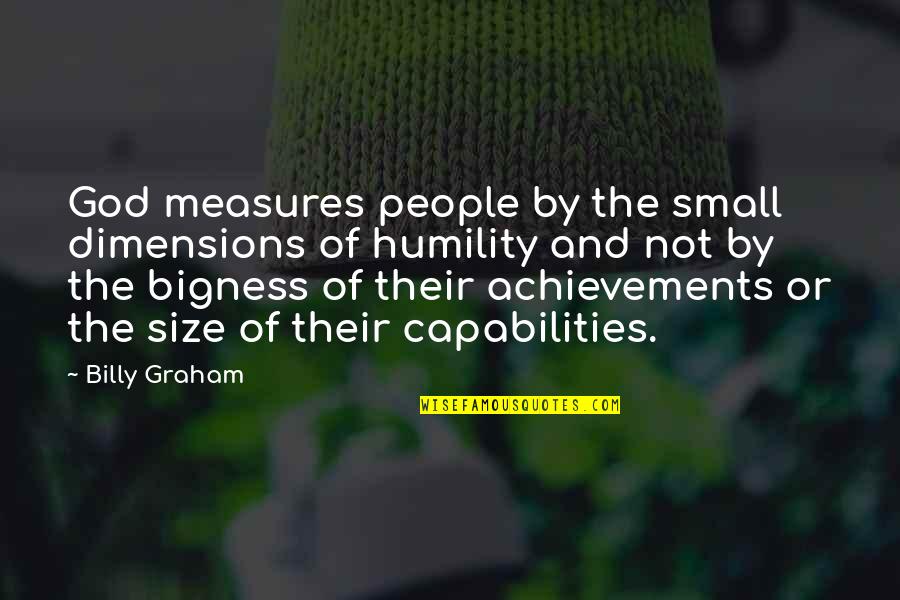 Achievements And Success Quotes By Billy Graham: God measures people by the small dimensions of