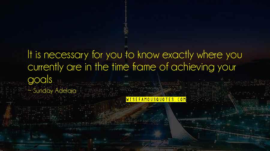 Achieving Goals In Life Quotes By Sunday Adelaja: It is necessary for you to know exactly