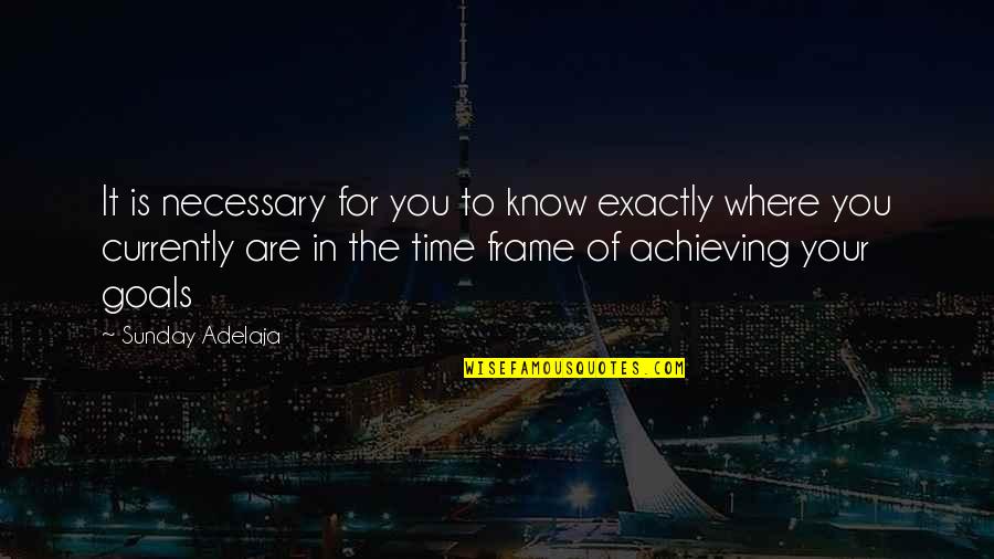Achieving Life Goals Quotes By Sunday Adelaja: It is necessary for you to know exactly