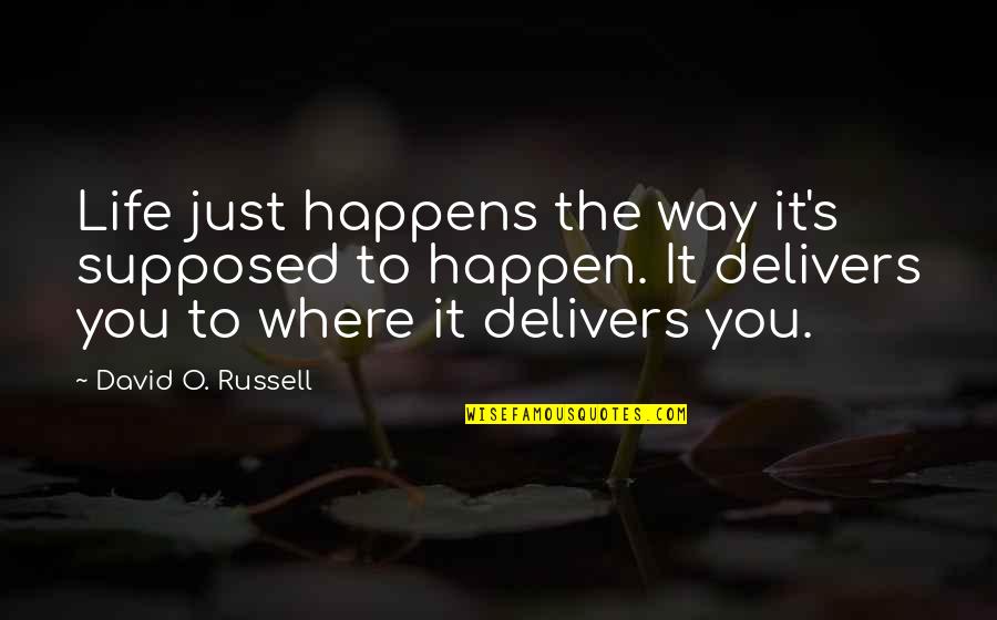 Achievment Quotes By David O. Russell: Life just happens the way it's supposed to