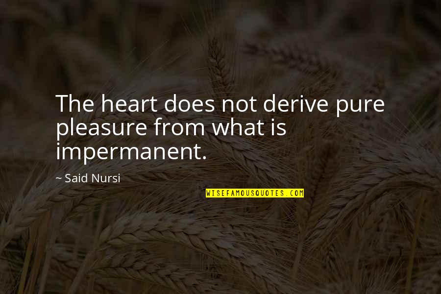 Achievment Quotes By Said Nursi: The heart does not derive pure pleasure from