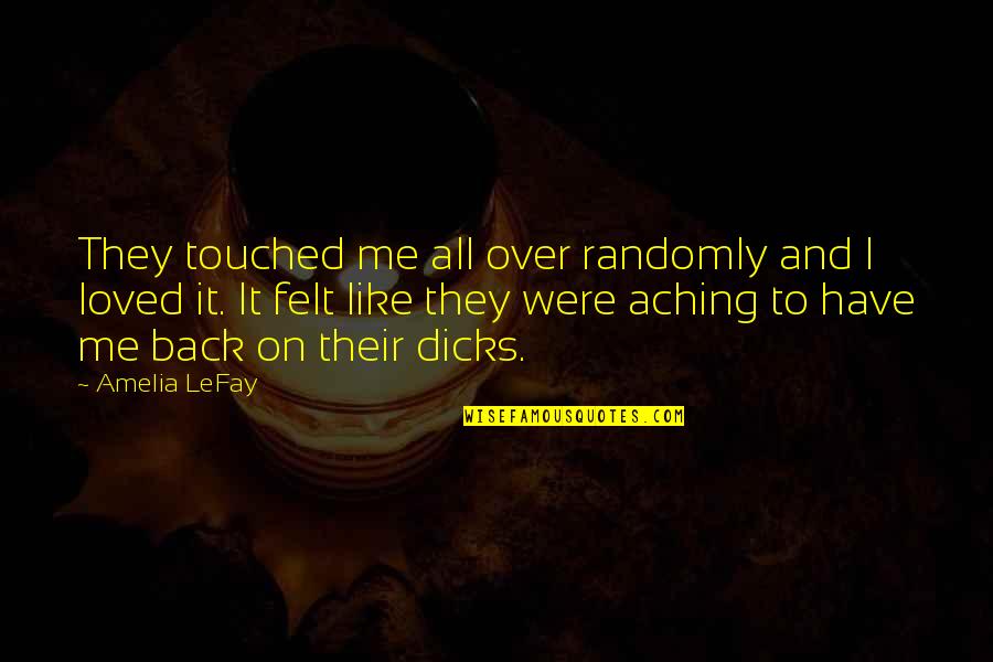 Aching Back Quotes By Amelia LeFay: They touched me all over randomly and I
