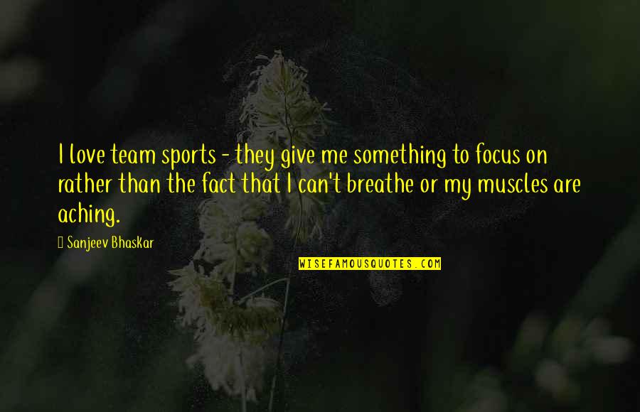 Aching Muscles Quotes By Sanjeev Bhaskar: I love team sports - they give me