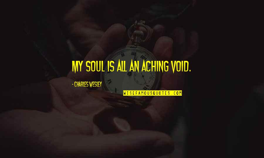 Aching Soul Quotes By Charles Wesley: My soul is all an aching void.