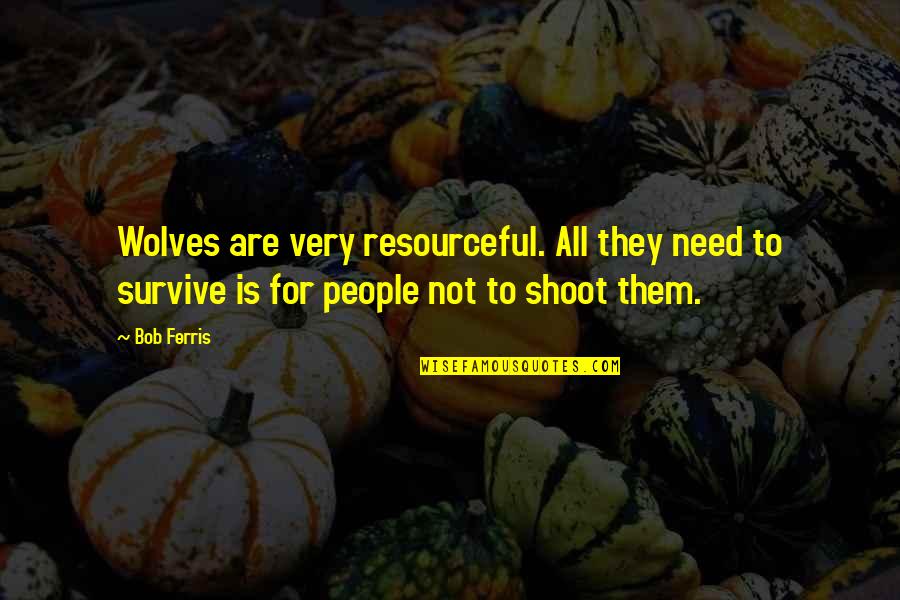 Achtergrond Informatie Quotes By Bob Ferris: Wolves are very resourceful. All they need to