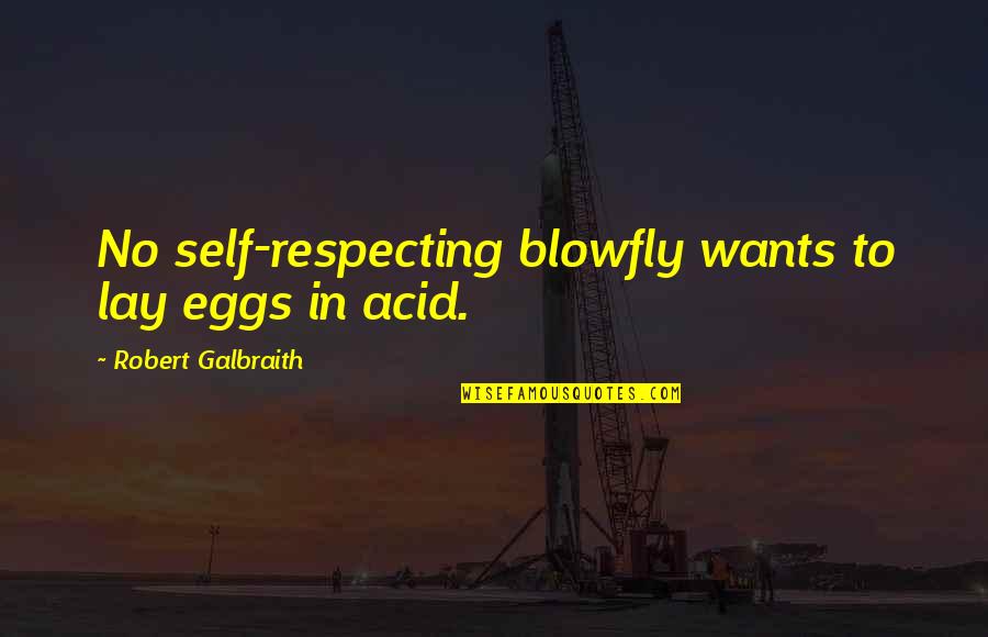 Acid Quotes By Robert Galbraith: No self-respecting blowfly wants to lay eggs in