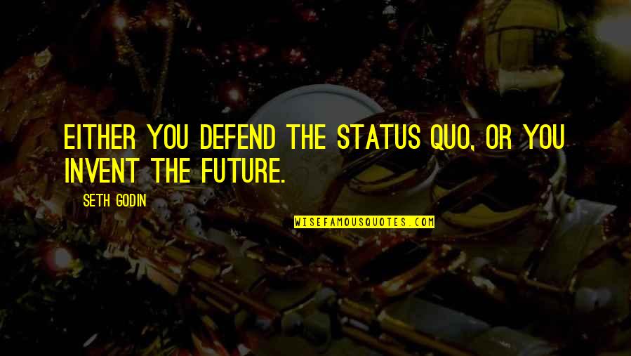 Acid Tripper Quotes By Seth Godin: Either you defend the status quo, or you