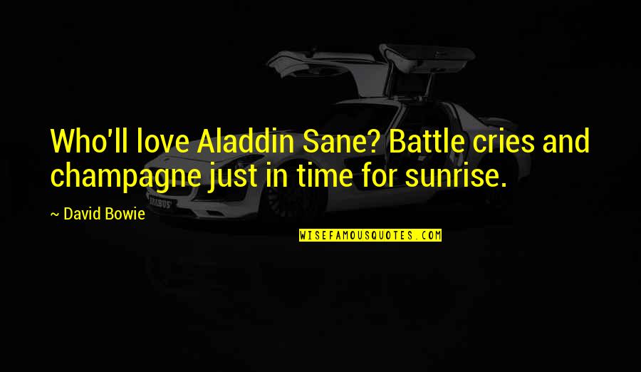 Acidy Feeling Quotes By David Bowie: Who'll love Aladdin Sane? Battle cries and champagne