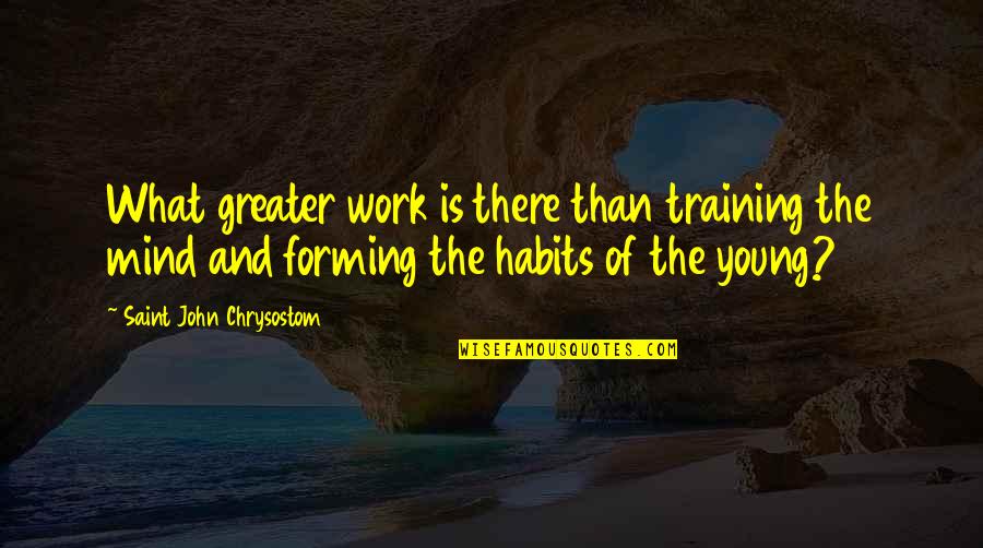 Ackermann Arms Quotes By Saint John Chrysostom: What greater work is there than training the Ackermann Arms Quotes By Saint John Chrysostom: What greater work is there than training the