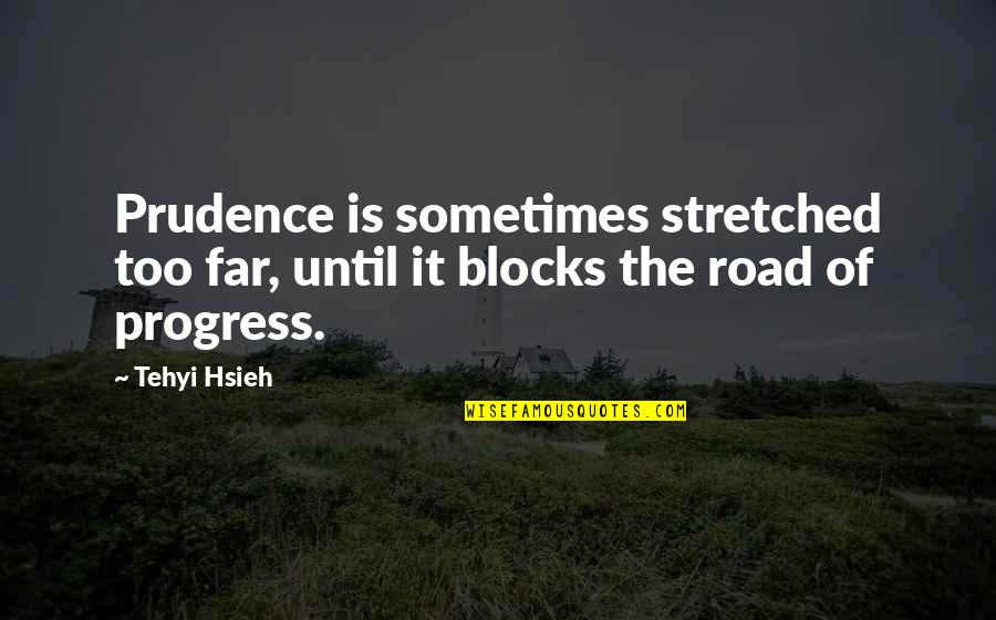 Acknowledgement Thesis Quotes By Tehyi Hsieh: Prudence is sometimes stretched too far, until it