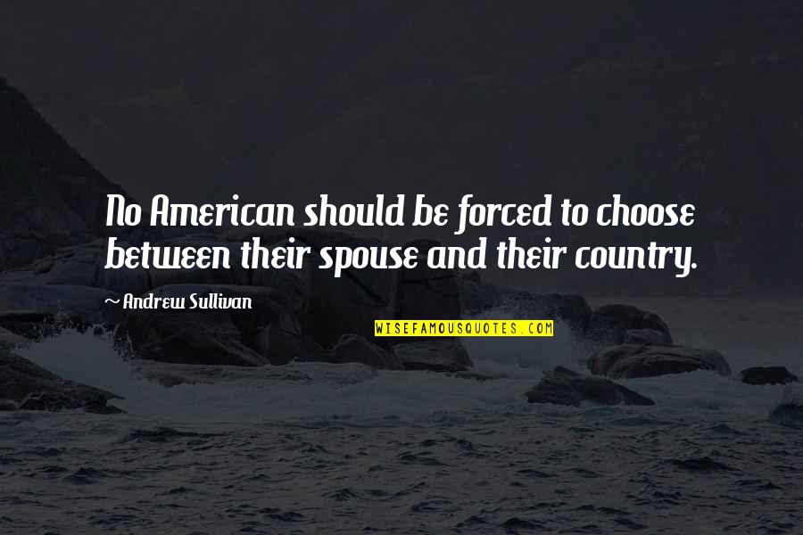 Acolo Unde Quotes By Andrew Sullivan: No American should be forced to choose between