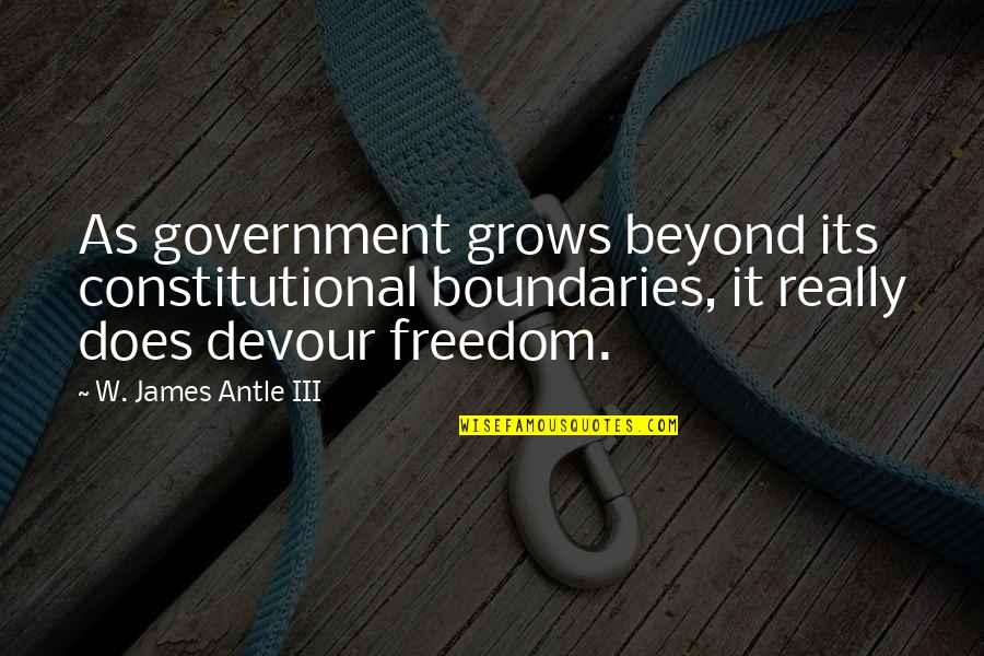 Acomaf Characters Quotes By W. James Antle III: As government grows beyond its constitutional boundaries, it Acomaf Characters Quotes By W. James Antle III: As government grows beyond its constitutional boundaries, it